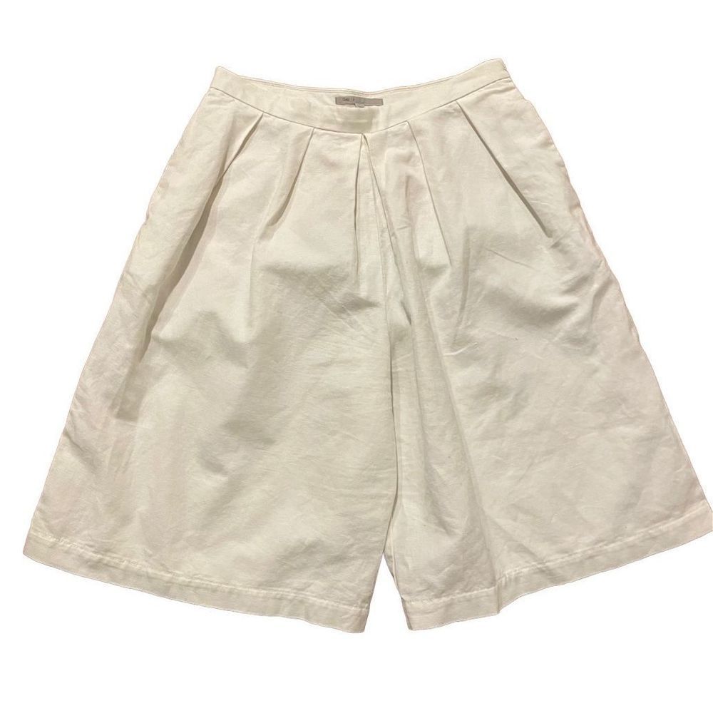 Gap white linen culottes pleated high rise shorts 2